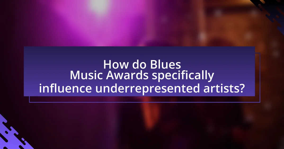 How do Blues Music Awards specifically influence underrepresented artists?