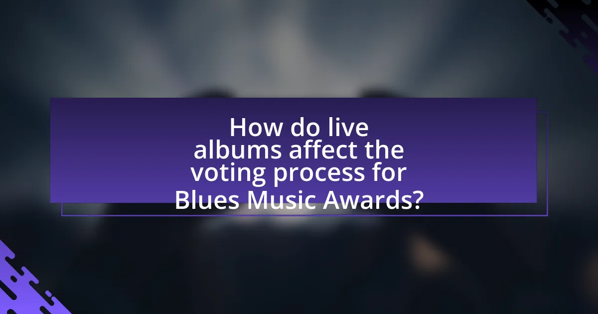 How do live albums affect the voting process for Blues Music Awards?