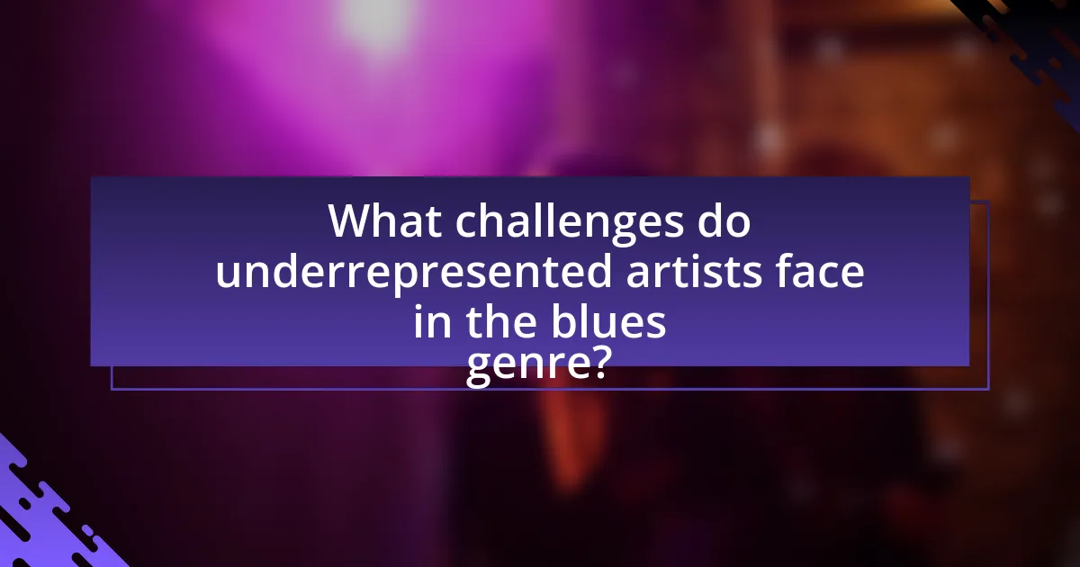 What challenges do underrepresented artists face in the blues genre?